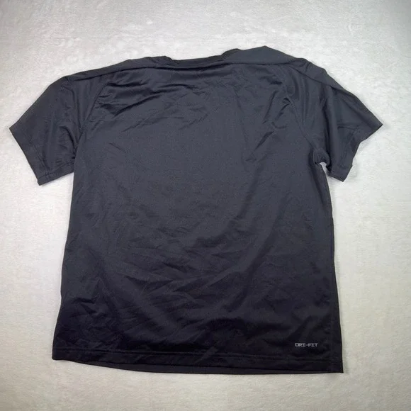 Nike Dri‎ Fit Mens Athletic T Shirt Black Short Sleeve Athletic TEE Size L - Picture 5 of 6